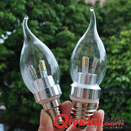 出口歐美 3W led拉尾燈 E14螺口蠟燭燈泡 水晶吊燈光源LED節(jié)能燈