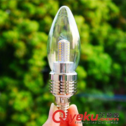 3W/5W/7W LED拉尾蠟燭燈360度水晶燈燈泡 客廳E27E14透明玻璃尖泡原始圖片2