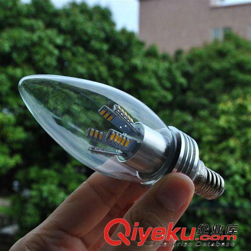 3W/5W/7W LED拉尾蠟燭燈360度水晶燈燈泡 客廳E27E14透明玻璃尖泡原始圖片3