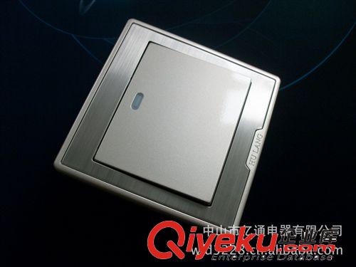 供應(yīng)86型墻壁開關(guān) 戶朗B系列一開雙控 純金質(zhì)感不銹鋼拉絲面板原始圖片2