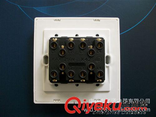 廠家直銷86型墻壁開(kāi)關(guān) 戶朗C系列 四開(kāi)雙控 銀觸點(diǎn) 全國(guó)招商原始圖片3