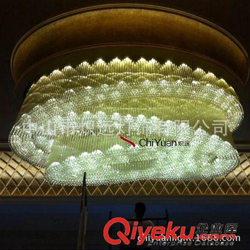 定制售樓部梅花管水晶吸頂燈 供應(yīng)大型酒店會(huì)所工程燈水晶吸頂燈原始圖片2