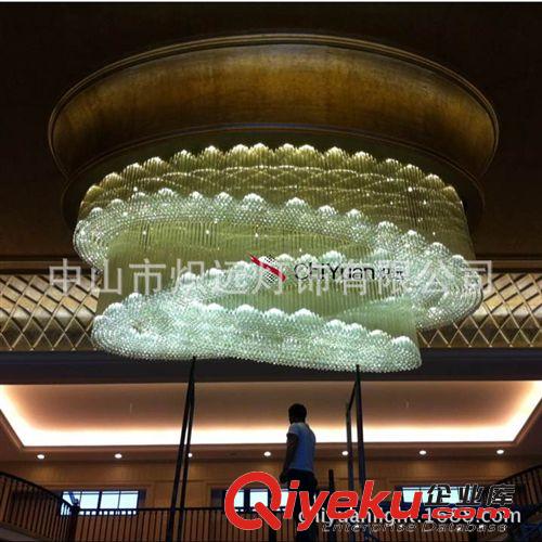 定制售樓部梅花管水晶吸頂燈 供應(yīng)大型酒店會(huì)所工程燈水晶吸頂燈原始圖片3