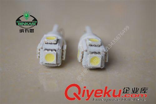 廠家直銷 汽車LED T10 5050-5SMD 示寬燈  冰藍(lán)+爆閃