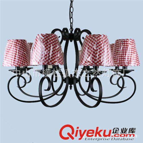 【優質優價】8頭天乳白色鐵藝吊燈/現代餐廳客廳臥室吊燈原始圖片3