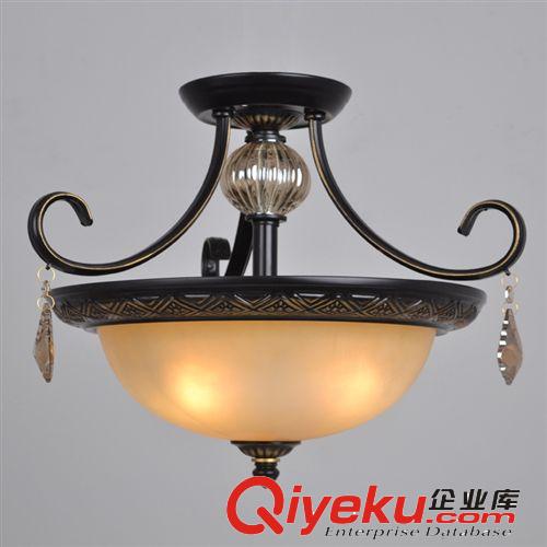 歐式進(jìn)門半吸頂燈 鐵藝水晶燈簡(jiǎn)約臥室燈 走廊陽(yáng)臺(tái)過(guò)道燈飾批發(fā)原始圖片2