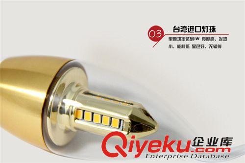 廠家直銷5W 蠟燭燈 E14尖泡拉尾 LED節能燈泡 吊燈光源原始圖片3