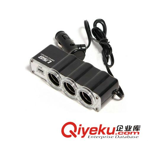 汽車多功能車載點煙器轉換器一拖三點煙器多孔帶USB插口充電器原始圖片2