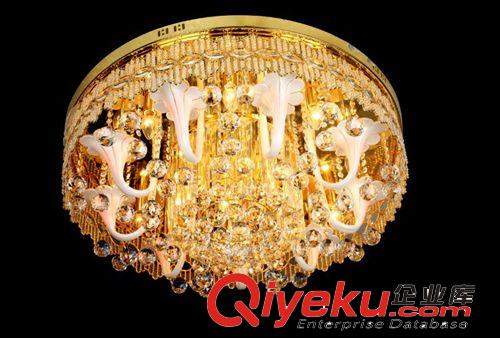 廠價直銷新款黃色水晶燈吸頂燈臥室客廳燈飾燈具LF8259