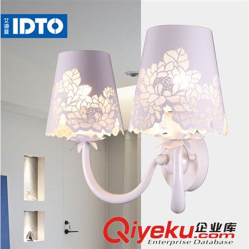 【IDTO艾迪登】客廳臥室不銹鋼雕花歐式LED雙頭壁燈彩蝶 廠家直供