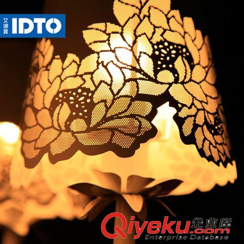 【IDTO艾迪登】客廳臥室不銹鋼雕花歐式LED雙頭壁燈彩蝶 廠家直供原始圖片2