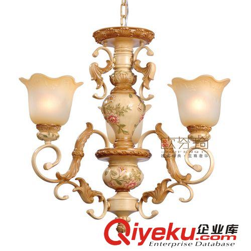 歐式簡約餐廳吊燈 三頭吊燈 樹脂創(chuàng)意燈飾 書房臥室燈具原始圖片2