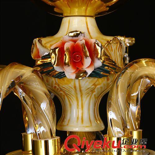 中山批發(fā) 新款創(chuàng)意客廳餐廳臥室酒店吊燈 歐式時(shí)尚陶瓷水晶吊燈原始圖片2