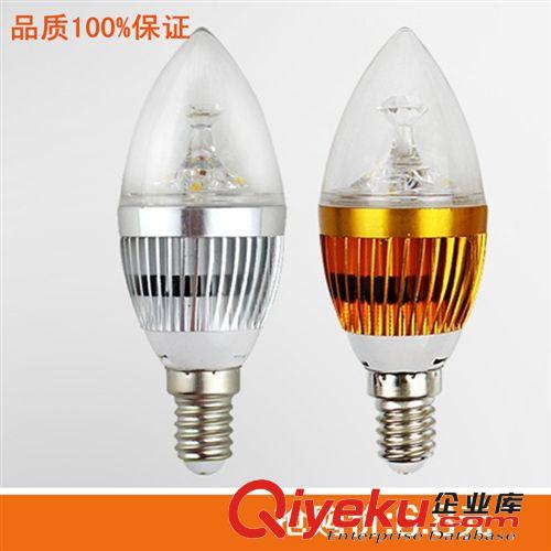 【企業(yè)集采】  led蠟燭燈 led燈泡 水晶蠟燭燈光源 3W 尖泡 拉尾