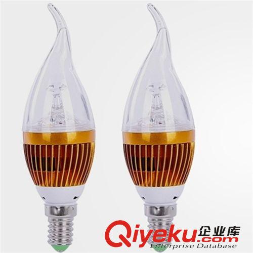 【企業(yè)集采】  led蠟燭燈 led燈泡 水晶蠟燭燈光源 3W 尖泡 拉尾