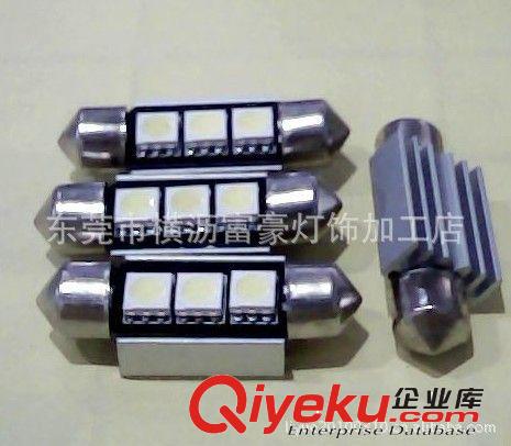 富豪l車燈供應CANBUS雙尖 42MM-4SMD閱讀燈 帶散熱片 LED汽車燈原始圖片2