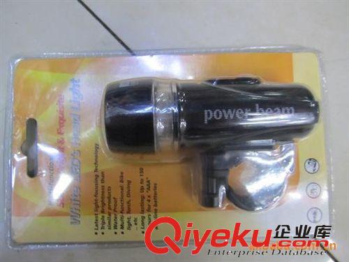 自行車前燈 高亮度5LED小電筒 帶燈夾SD7-14//單前燈  黑，銀原始圖片3