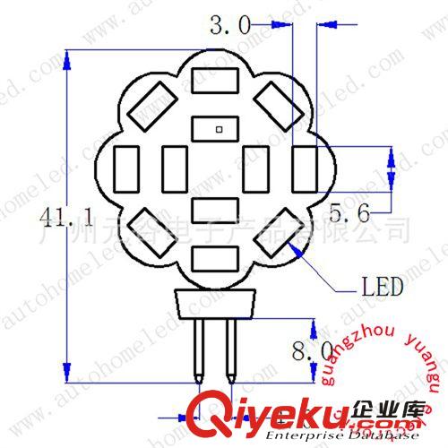 G4 12SMD-5630 LED房燈  LED汽車(chē)燈  裝飾燈 改裝燈 直插LED角燈原始圖片2