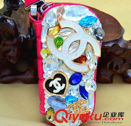 汽車用品車用鑰匙包 水晶鑲鉆骷髏頭鑰匙包個性鎖匙包 貼鉆遙控包原始圖片3