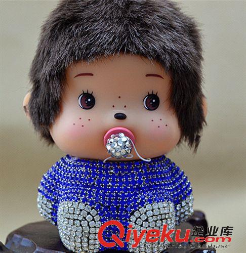 新品新款蒙奇奇 汽車飾品擺件 擺設(shè)車內(nèi)車用 鑲鉆水鉆水晶香水座原始圖片2