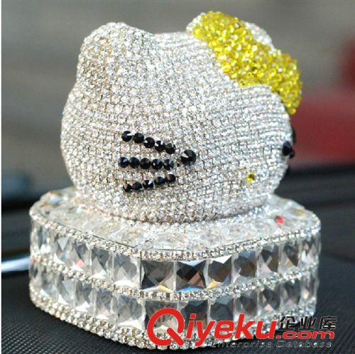hellokitty鑲鉆汽車香水座kt鑲鉆水晶汽車香水座車載香水鑲鉆加工原始圖片2