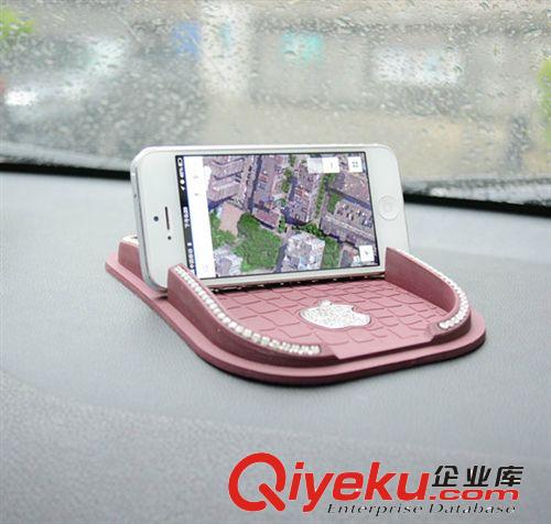 汽車gd帶槽手機座 蘋果4車載手機架 車用防滑墊 多功能置物盒原始圖片2