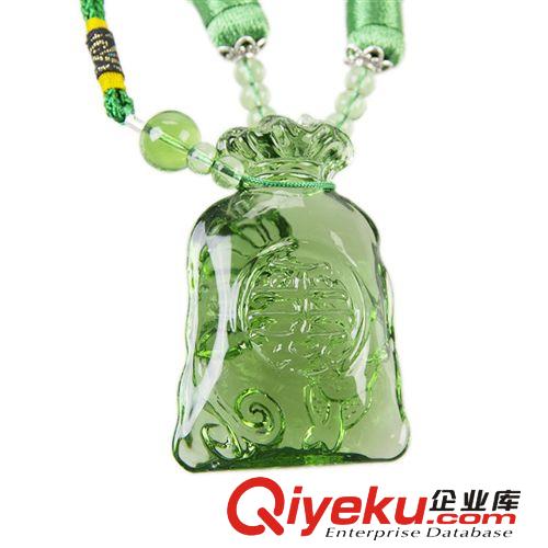 汽車掛件 汽車用品 水晶掛飾 出入平安 錢袋琉璃車掛 葫蘆平安符原始圖片2