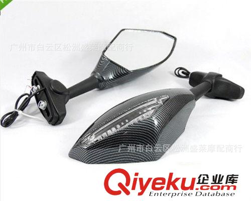 本田/川崎/鈴木/雅瑪哈摩托車跑車通用改裝LED轉向燈后視鏡 蛇皮