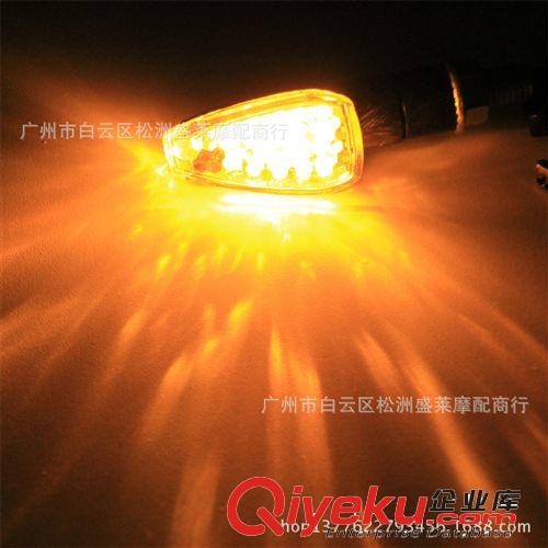 摩托車轉向燈摩托車改裝轉向燈信號燈小黃帽黑殼白罩 黃光原始圖片2