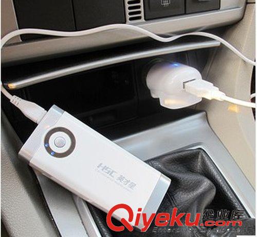zp授權(quán) 英才星 車載雙USB車家兩用移動(dòng)電源 多功能 YC-304原始圖片3