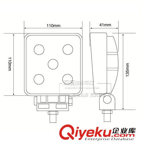 大功率LED改裝 越野車頂燈 汽車射燈 工程燈 輔助霧燈 15W方型原始圖片3