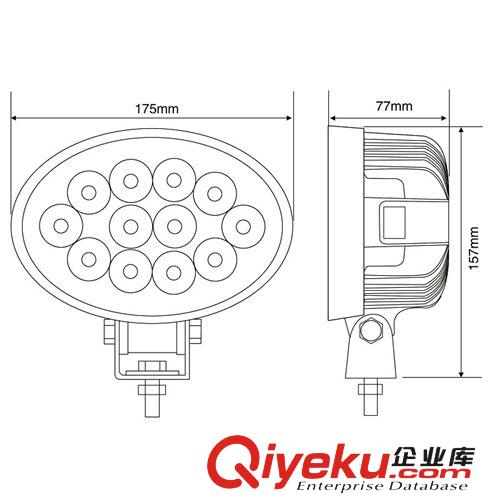 大功率LED改裝 越野車頂燈 貨車 工程燈 輔助霧燈 36w橢圓原始圖片3