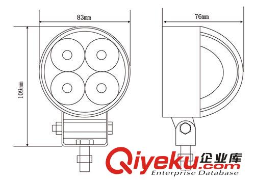 大功率LED越野汽車燈 工程車燈 山地燈摩拖射燈 輔助燈 12W圓型原始圖片3