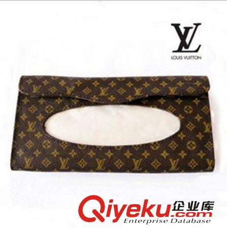 車用遮陽板經(jīng)典方格子紙巾盒 汽車用品車載掛式抽紙巾包 批發(fā)原始圖片3