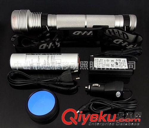 DYH-03款HID疝氣手電筒搜索燈 配背帶加黃色濾光鏡 6000K色溫電筒原始圖片3