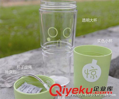 創(chuàng)意簡(jiǎn)雅水杯 個(gè)性表情套杯 透明杯 隨手杯2102防漏原始圖片2