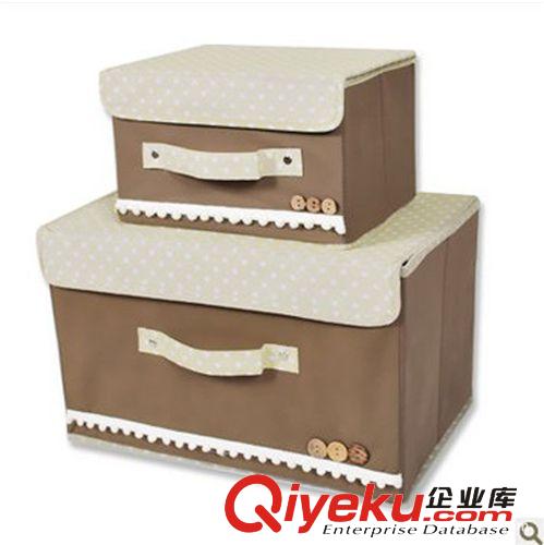 韓版扣扣收納箱兩件套批發 無紡布收納箱 收納盒 收納盒9個顏色原始圖片3