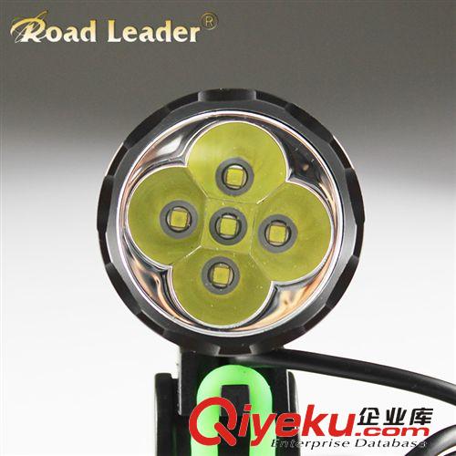 廠家直銷 強光頭燈車燈兩用5顆XML-T6燈珠充電頭燈車燈 自行車燈原始圖片3