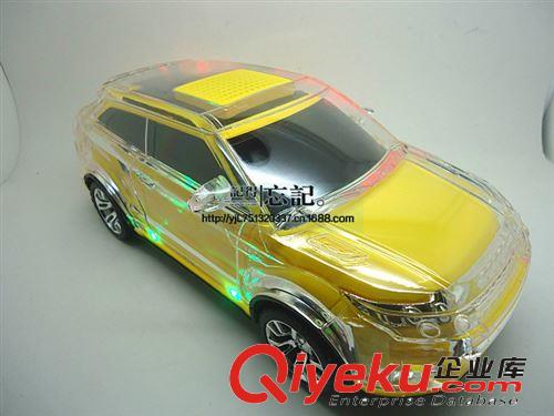 新款七彩透明水晶V28路虎車模插卡音箱迷你音響MP3收音機(jī)原始圖片2