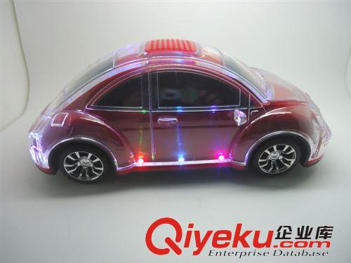 透明七彩燈 V16布加迪車模插卡音響迷你低音炮音響播放器帶FM收音