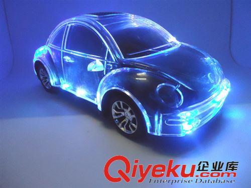 {zx1}款七彩透明水晶V68甲殼蟲車模插卡音箱迷你小音響MP3播放器原始圖片2