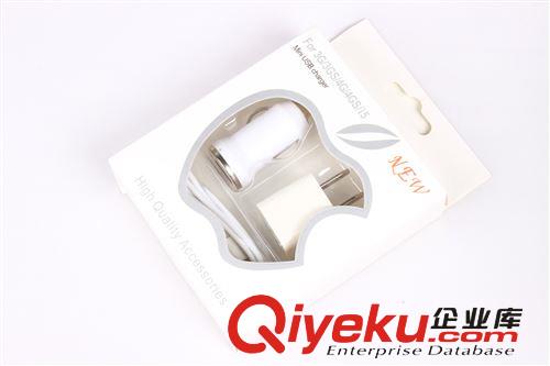 三合一蘋果充電器+蘋果車載+充電器頭　充電器三件套批發(fā)I4蘋果4原始圖片2