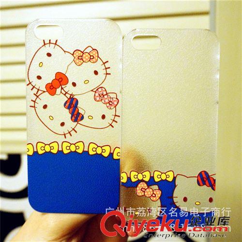 hellokitty鏤空黃蝴蝶結(jié)殼寶藍(lán)iphone5s保護(hù)殼蘋果手機(jī)殼