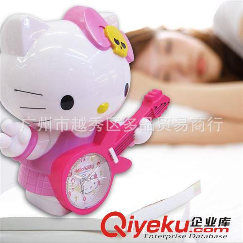 廠家直銷(xiāo) 新款 Hello Kitty吉他外形鬧鐘 kitty必備