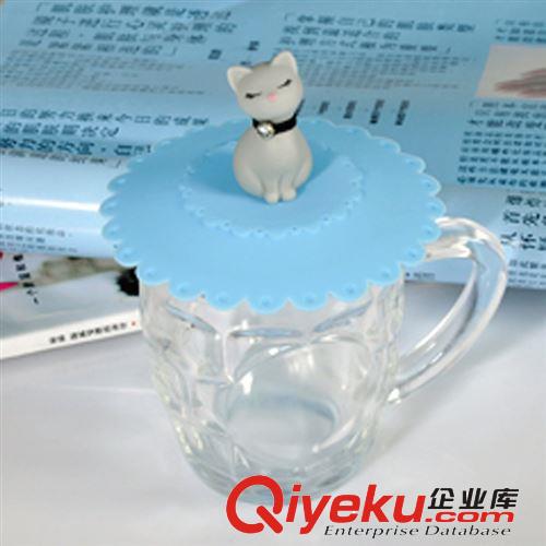 廠家直銷(xiāo)  可愛(ài)小貓 神奇自動(dòng)吸附 貓咪防漏杯蓋 貓咪杯蓋原始圖片3