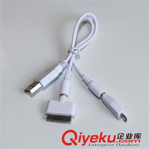 移動電源充電線蘋果安卓手機MICRO/IPAD一拖二連接線 批發 OEM原始圖片2