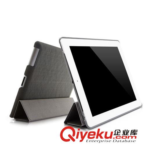 邦派 iPad4 3 2平板保護(hù)套外殼 時尚線條紋側(cè)翻休眠支架皮套 批發(fā)原始圖片3