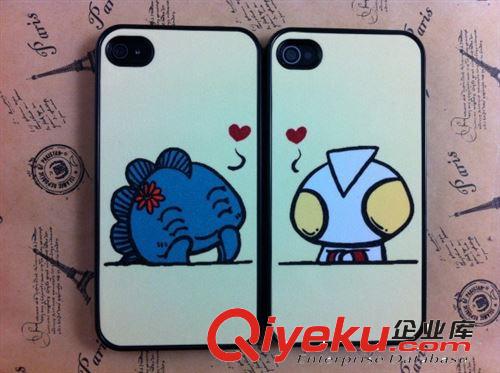 蘋果iphone4 4S 手機(jī)殼小怪獸大象卡通貼皮閃粉情侶保護(hù)殼 配件原始圖片3