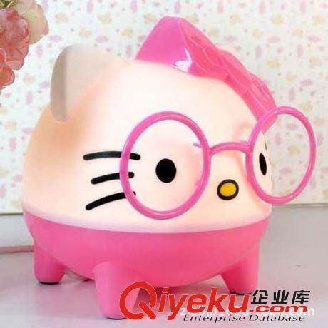 HELLO KITTY小夜燈戴眼鏡毛毛臺燈塑膠原始圖片2