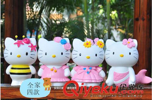 新款HelloKitty儲蓄罐可愛卡通兒童存錢罐搪膠塑料錢罐女生禮物